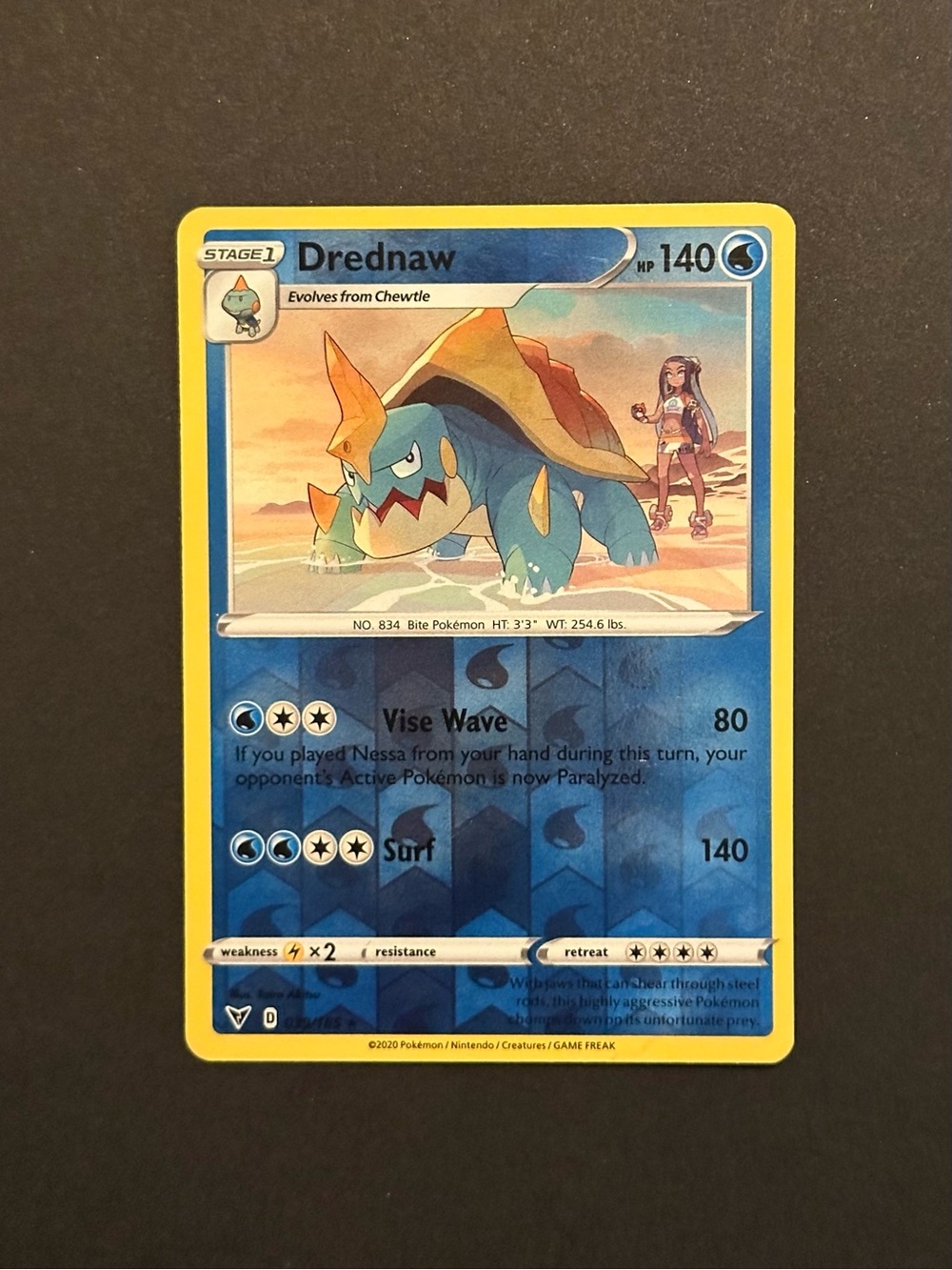 Drednaw Pokémon Card - 039/185 Vivid Voltage Reverse Holo